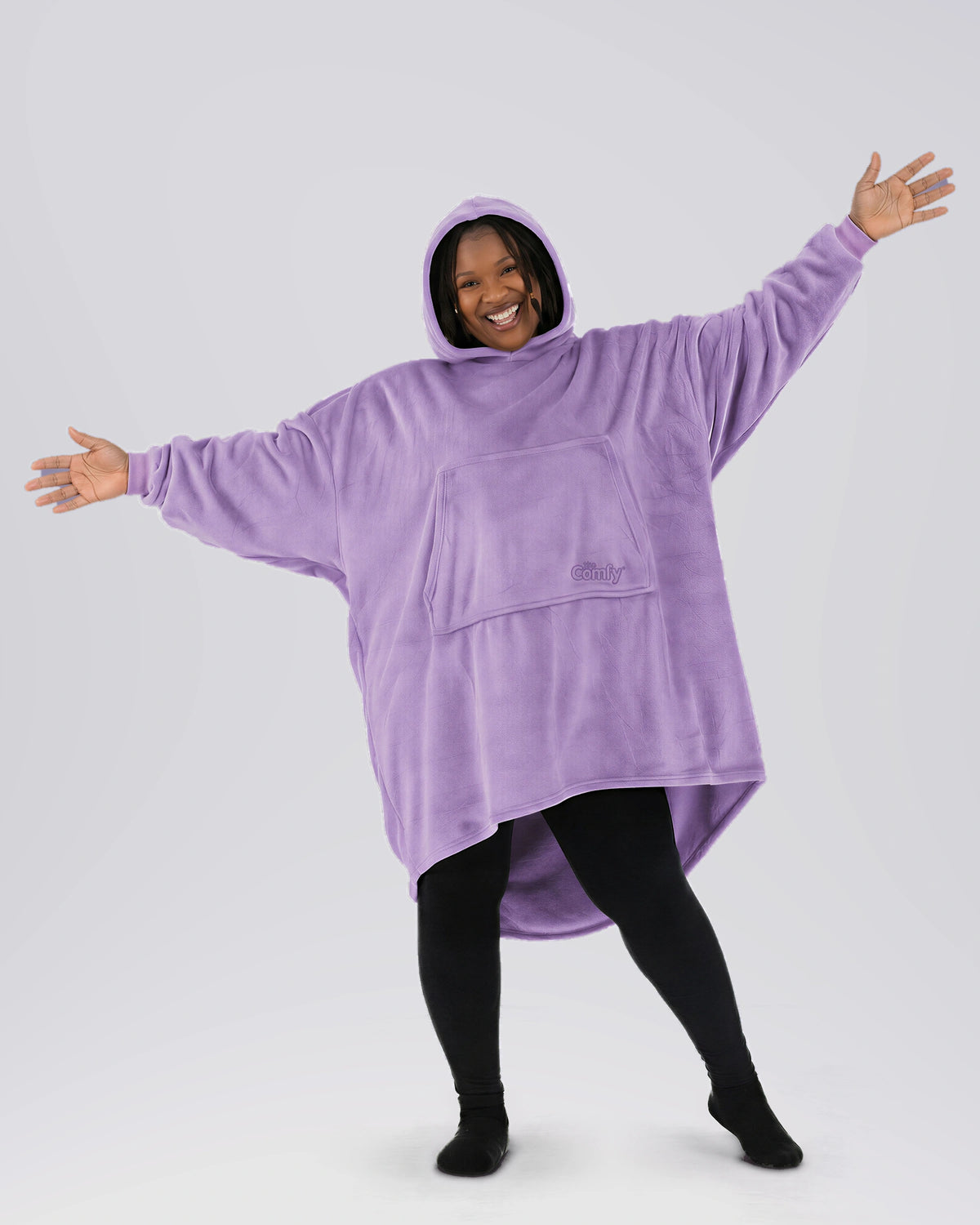 Model wearing The Dream in Purple, full-length hero view.