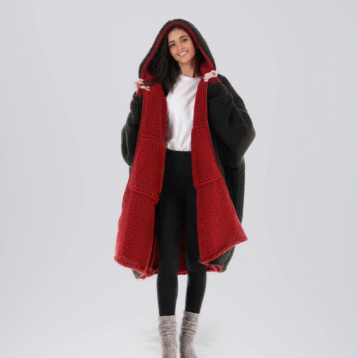 The Comfy® Teddy Bear Full-Zip | Reversible Sherpa Wearable Blanket