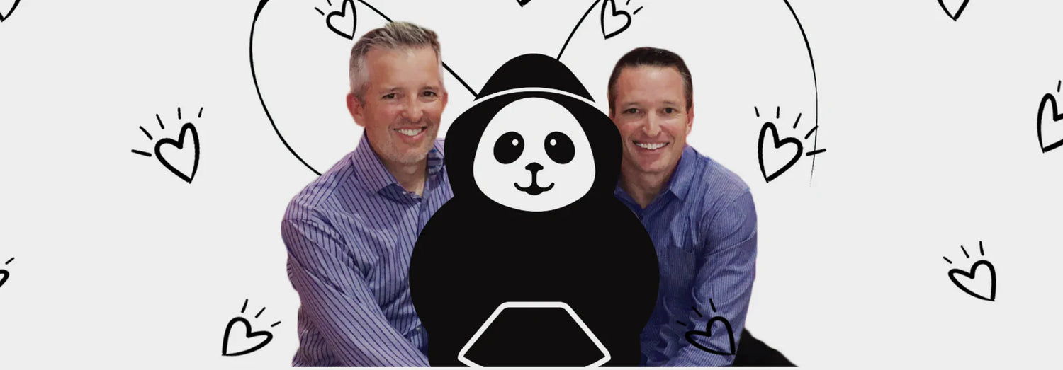 The Comfy founders, posing with the panda mascot