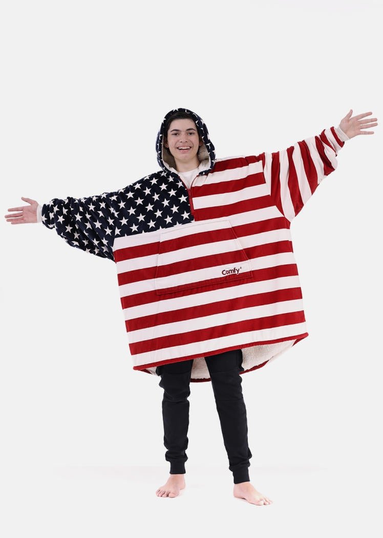 The Comfy Original Quarter Zip - Stars & Stripes