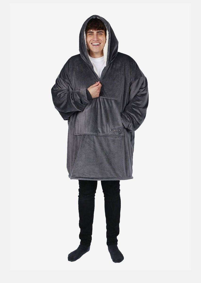 The Comfy Original Quarter Zip - Charcoal