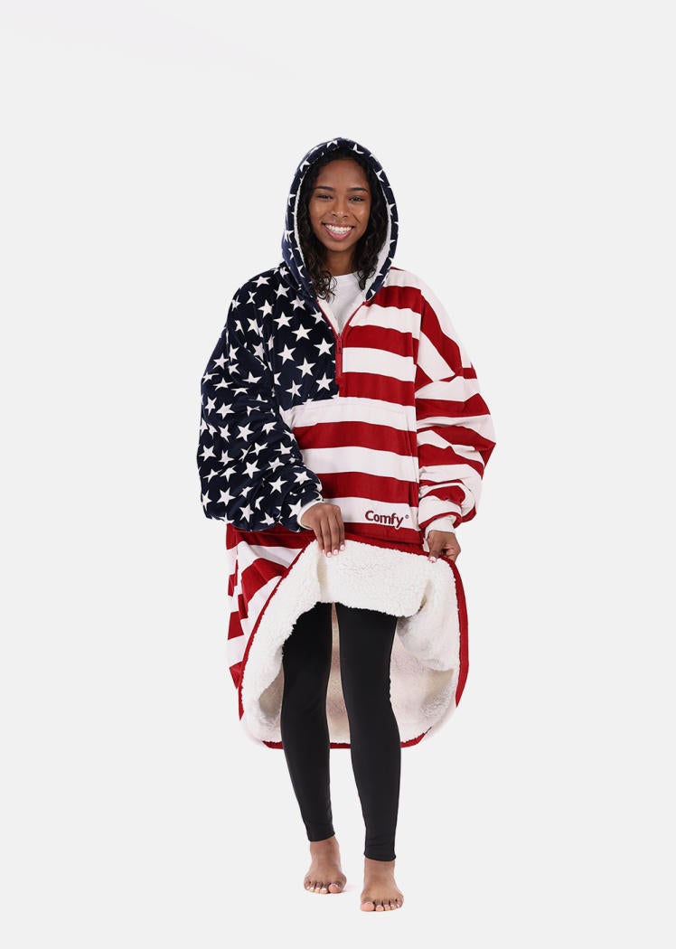 The Comfy Original Quarter Zip - Stars & Stripes