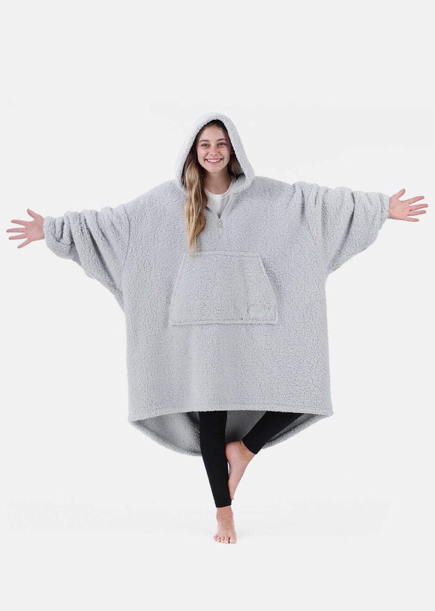 The Comfy Teddy Bear Quarter-Zip - Light Gray
