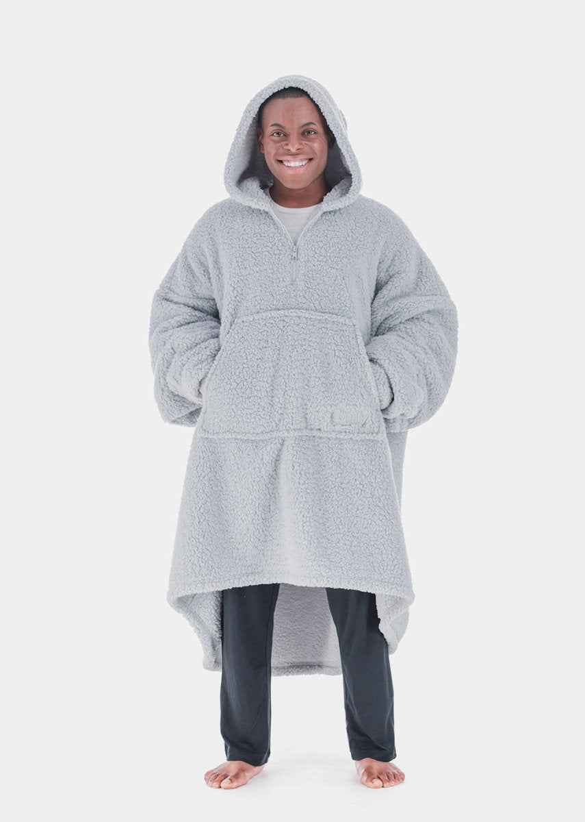 The Comfy Teddy Bear Quarter-Zip - Light Gray