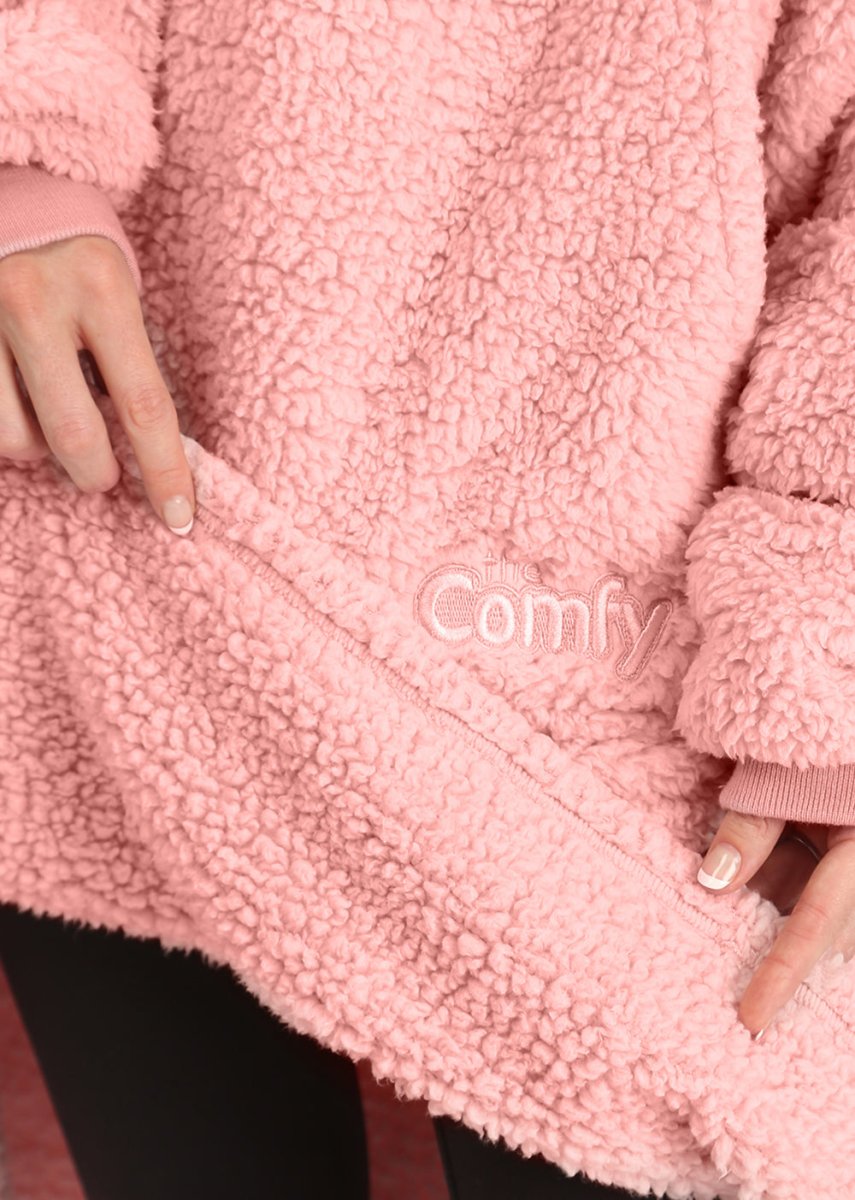 The Comfy Teddy Bear Quarter-Zip - Blush Teddy