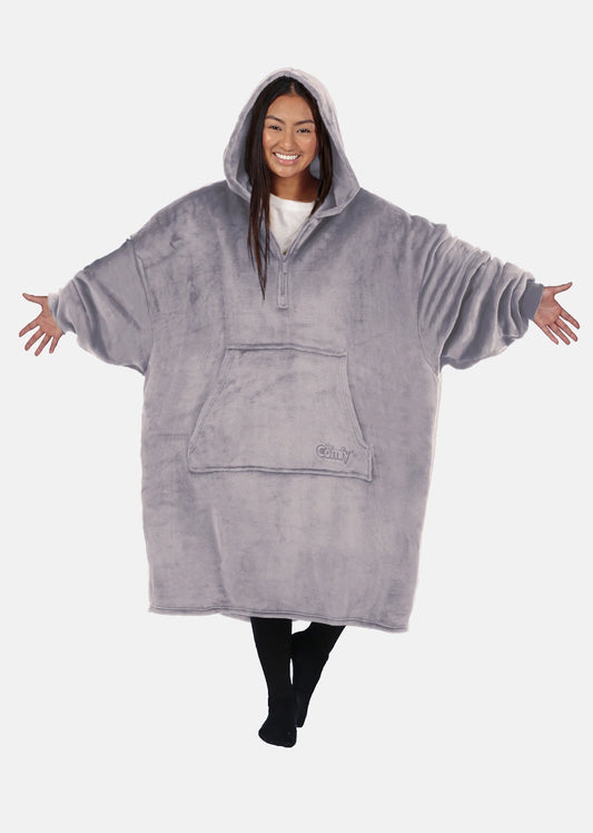The Comfy Dream Quarter Zip in Gray_1