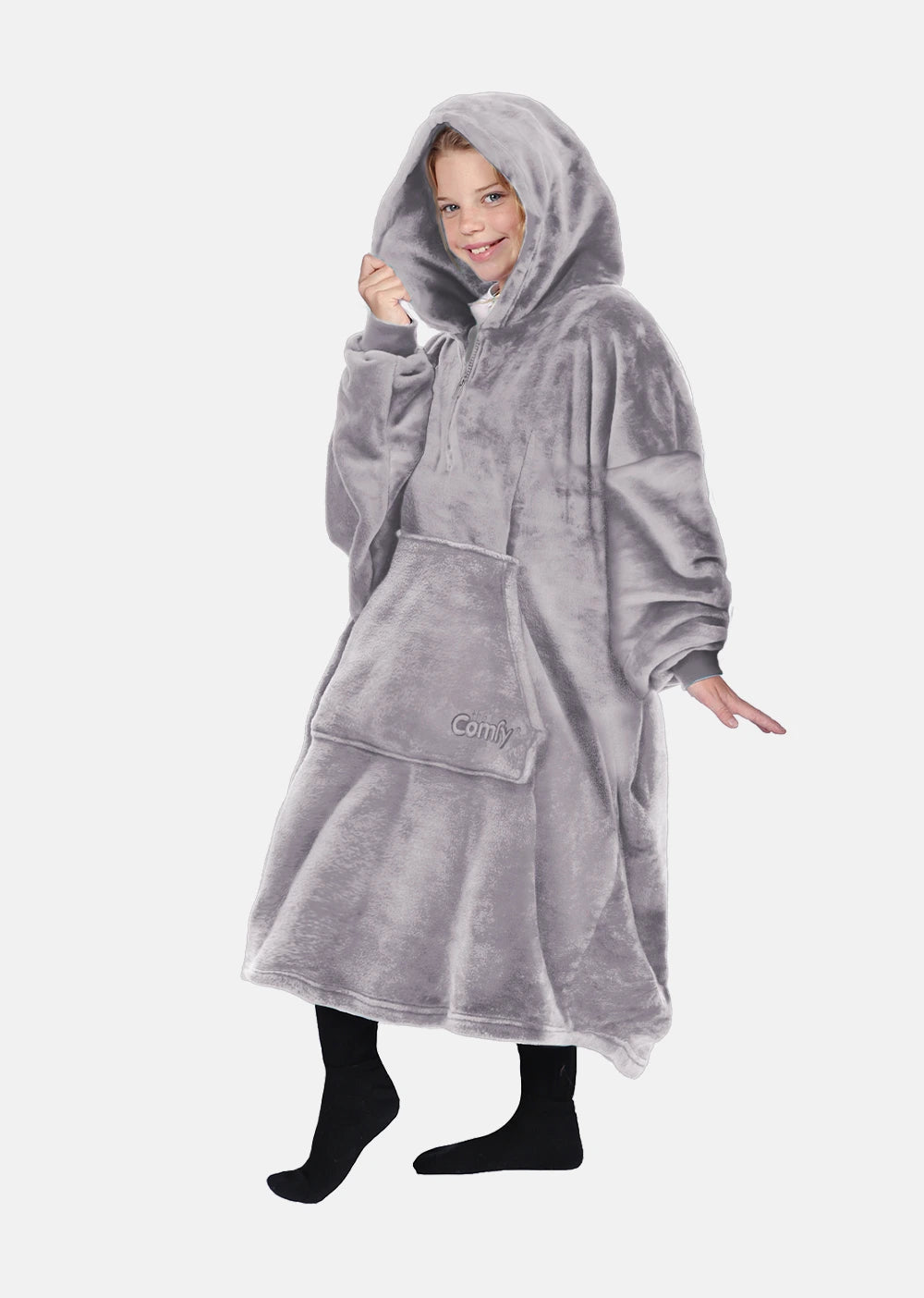 The Comfy Dream Quarter Zip in Gray_2
