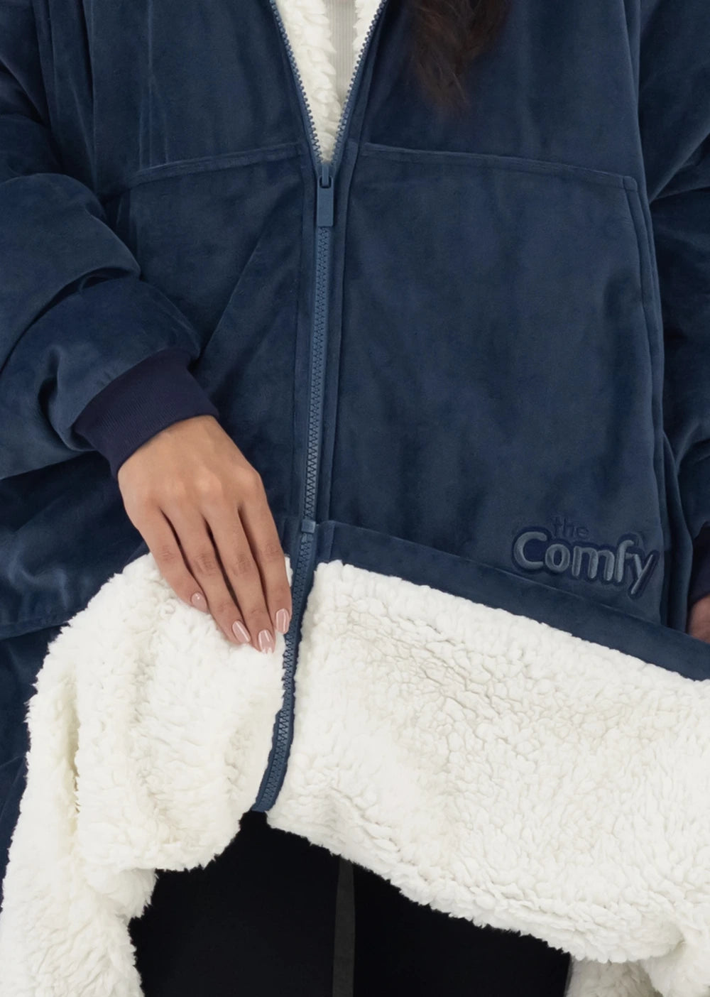 Close up of the sherpa material 