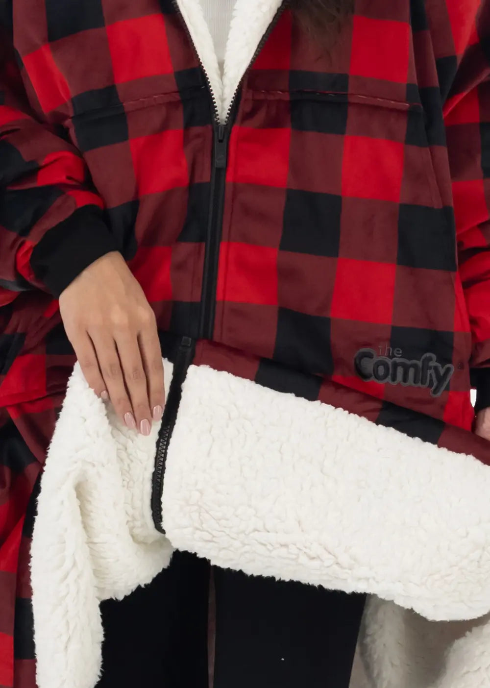 close up of the sherpa fabric