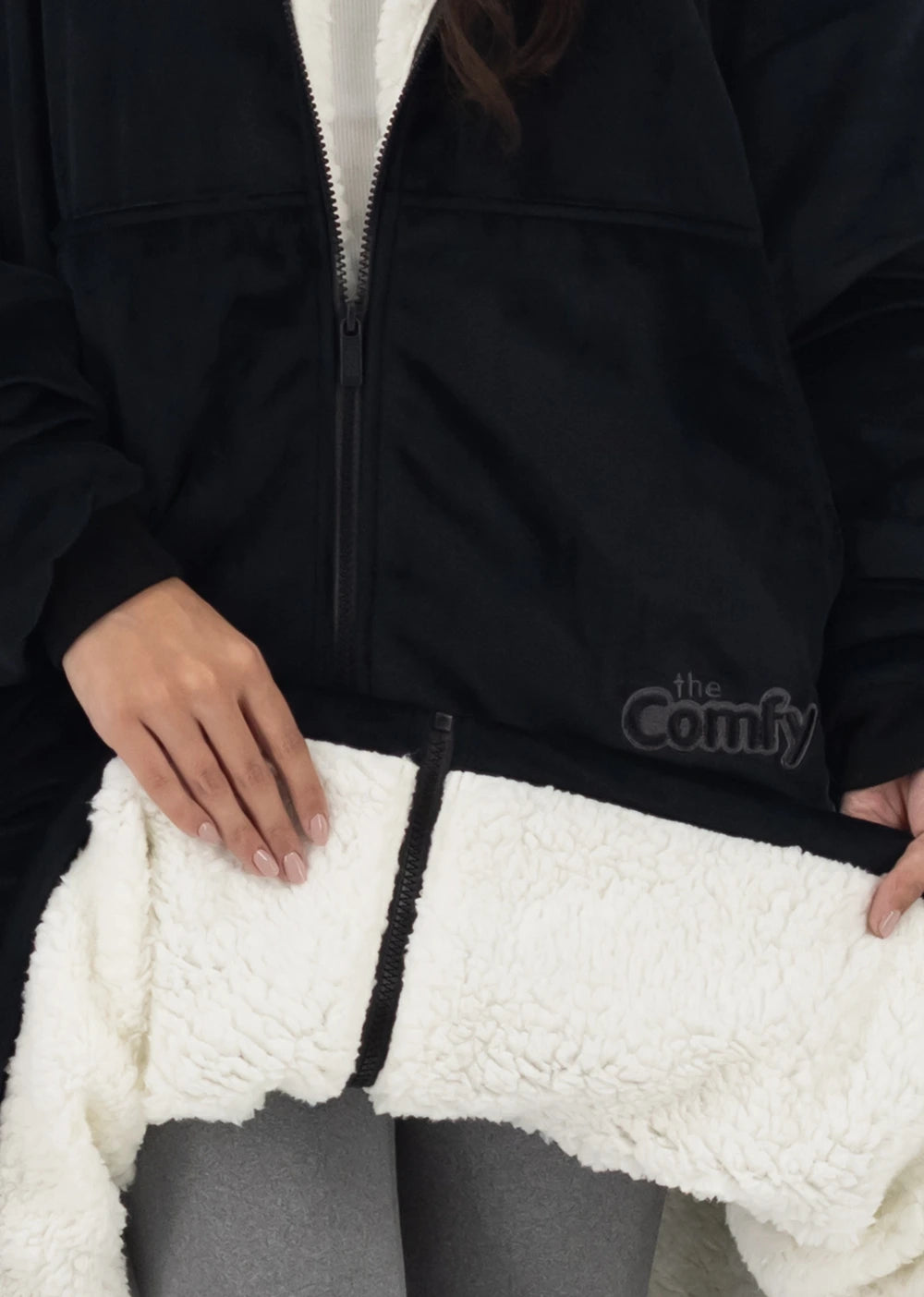 close up of the sherpa fabric