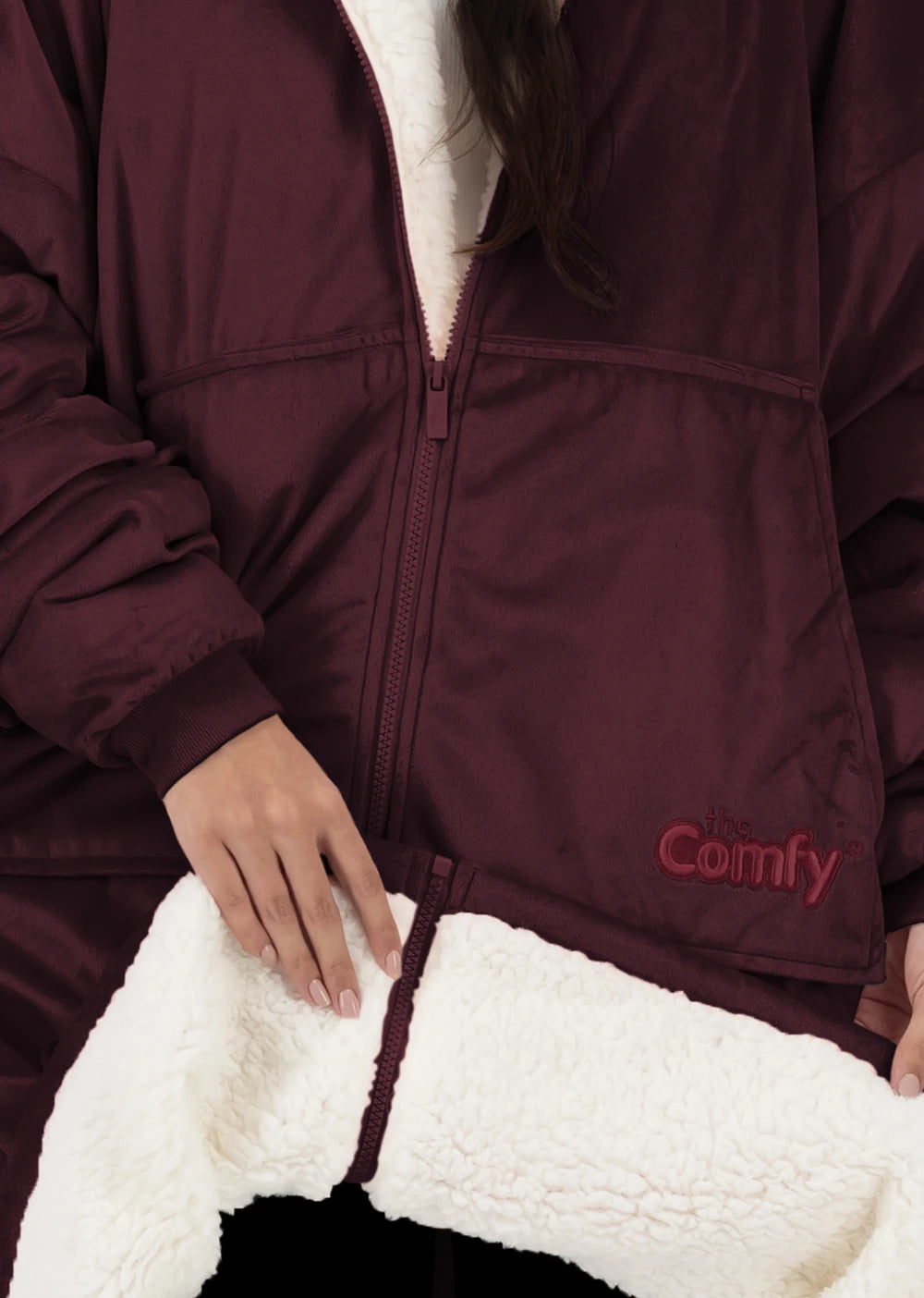 Close up of the sherpa fabric