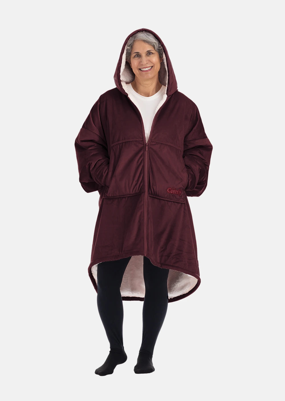 Woman wearing The Comfy Original Full Zip