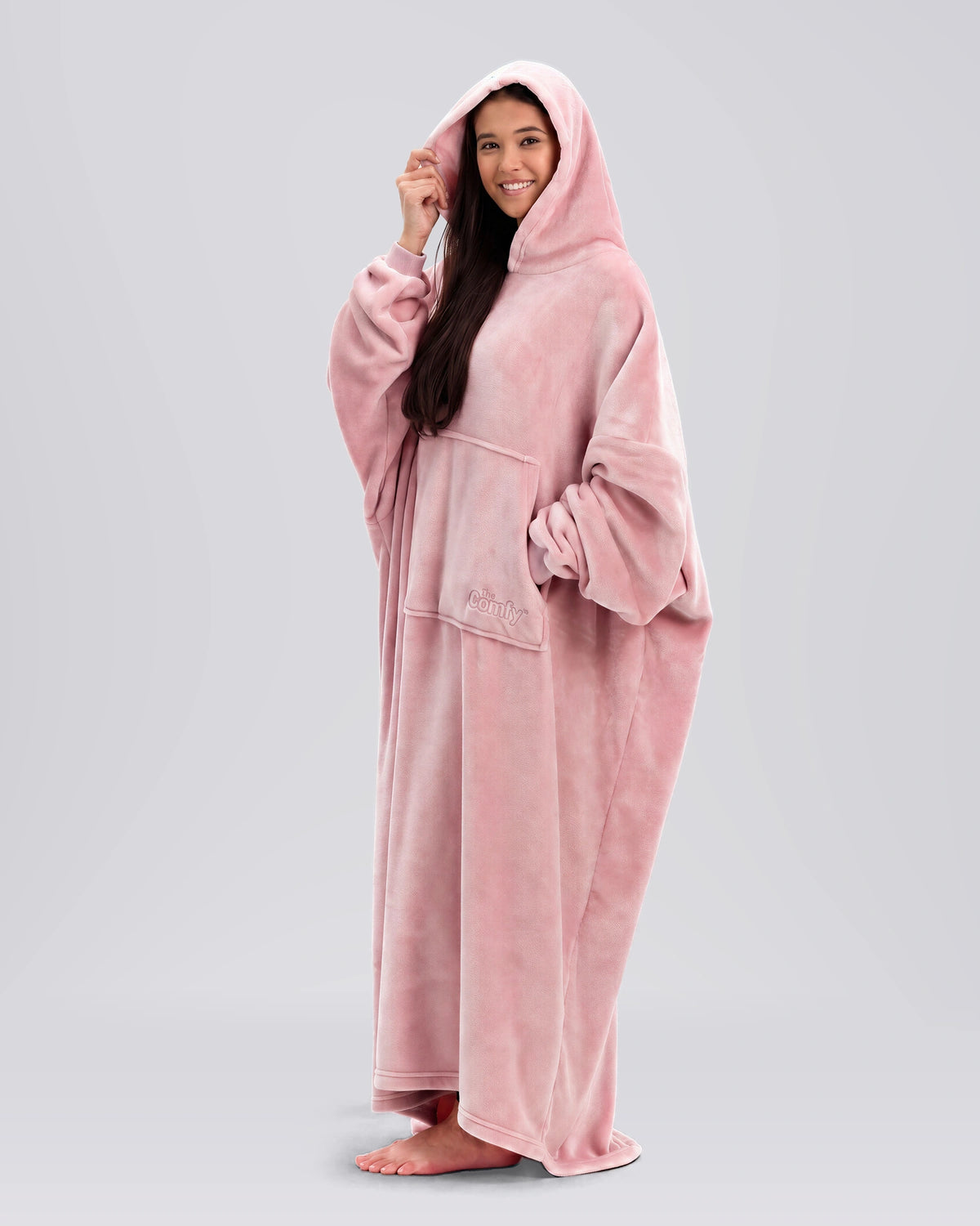 Side view of a model wearing The Dream Long in Blush.