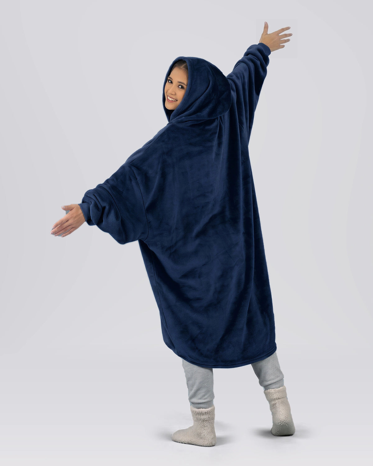 Back view of a model wearing The Dream in Blue.