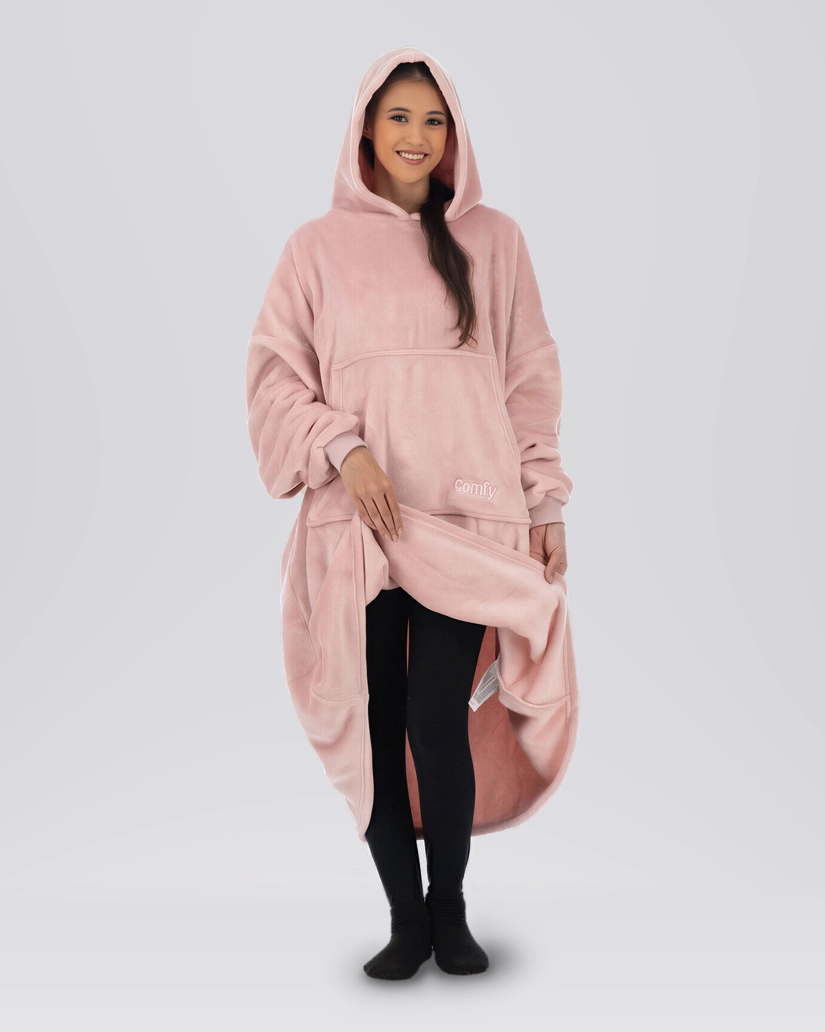 Model wearing The Dream in Blush, front view.