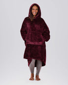 Model wearing The Dream in Burgundy, front view.