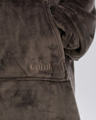 Close-up of The Dream in Dark Gray showing its fabric and embroidered logo.