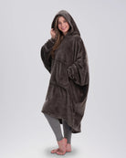 Side view of a model wearing The Dream in Dark Gray.