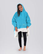 The Original Jr wearable blanket in NeonAqua, hero view.