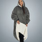 Front view of woman wearing The Comfy Original Long in charcoal, showing plush CloudSherpa™ interior lining.