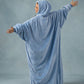 Back view of The Original Long in Serenity Blue, showcasing the extended length, oversized design, and full-coverage comfort from head to toe.