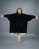 The Original wearable blanket in black with CloudSherpa™ lining shown front view with full body coverage