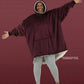Front view of The Original wearable blanket in burgundy showing relaxed oversized comfort and coverage