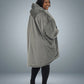 Back view of The Original wearable blanket in charcoal showing oversized fit and hood design