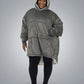 Front view of The Original wearable blanket in charcoal showing relaxed oversized comfort and coverage