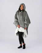 The Original wearable blanket in Gray, shown full length with its oversized fit and plush CloudSherpa™ lining.