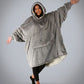 Front view of The Original wearable blanket in gray showing soft CloudSherpa™ lining and oversized comfort