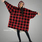 The Original wearable blanket in red plaid with CloudSherpa™ lining shown front view with full body coverage