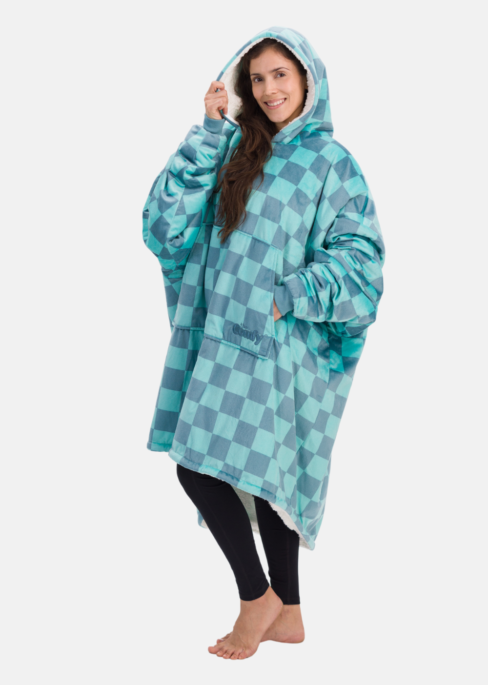 teal checkered
