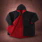 Product flat lay of the Teddy Bear Full-Zip in Black, featuring all-over CloudSherpa™, a full-length zipper, oversized hood, and reversible construction.