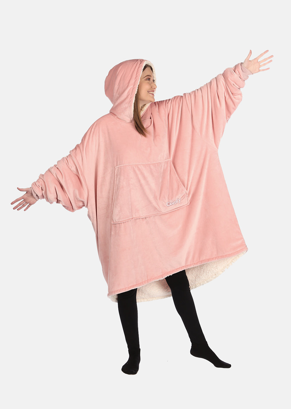 THE COMFY Dream | Oversized Light Microfiber Wearable Blanket, Seen on  Shark Tank, One Size Fits All, (Heather Purple)