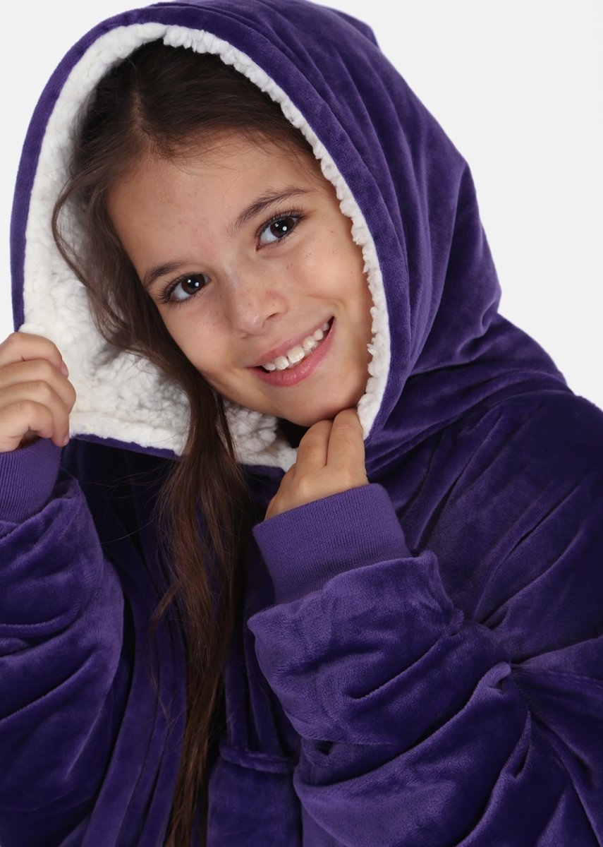 The Comfy Original Jr Oversized Microfiber Wearable Blanket for Kids, Blue