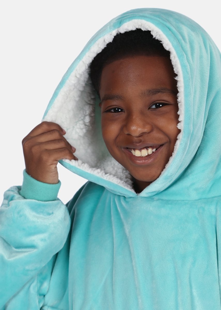  THE COMFY JR  The Original Oversized Microfiber & Sherpa  Wearable Blanket for Kids, Seen On Shark Tank, One Size Fits All (Blue) :  Home & Kitchen