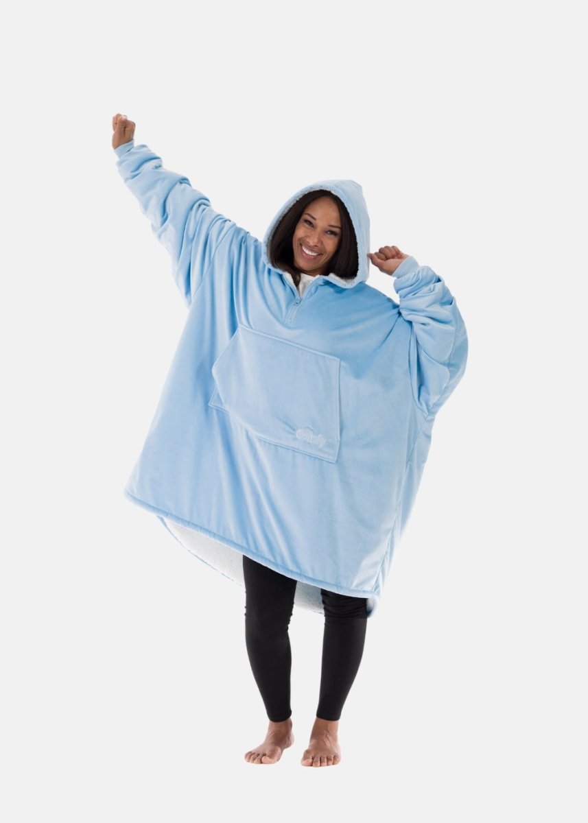 THE COMFY Original Quarter Zip  Oversized Microfiber & Sherpa Wearable  Blanket with Zipper, Seen On Shark Tank, One Size Fits All : : Home