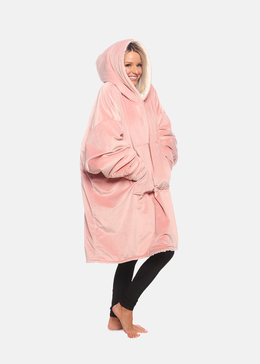 THE COMFY JR | The Original Oversized Microfiber & Sherpa Wearable Blanket  for Kids, Seen On Shark Tank, One Size Fits All (Blush)